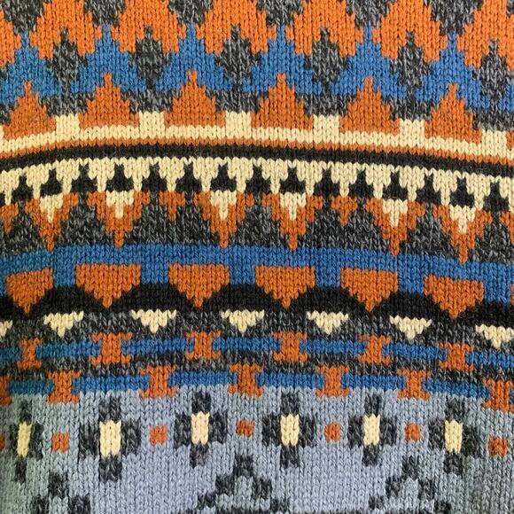 STETSON Sweater Cardigan Full Zip Mock Neck Western Navajo Cotton Wool NWT - Picture 9 of 14